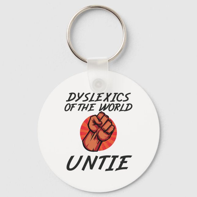 Porte-clés Dyslexiques du monde Untie Drôle Dyslexie Cadeau (Recto)