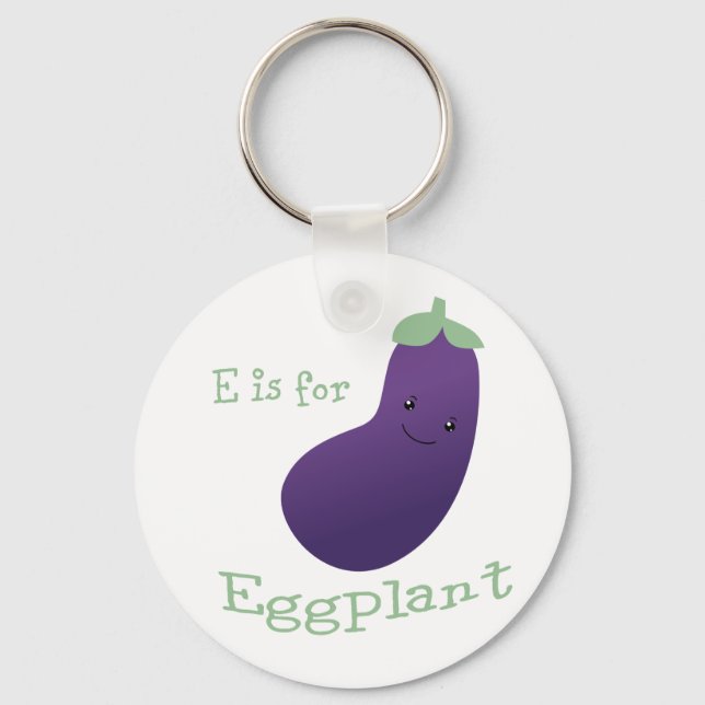 Porte-clés E est pour Eggplant (Recto)