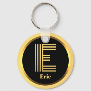 Porte-clés E Lettre or monogramme Porte - clé personnalisé