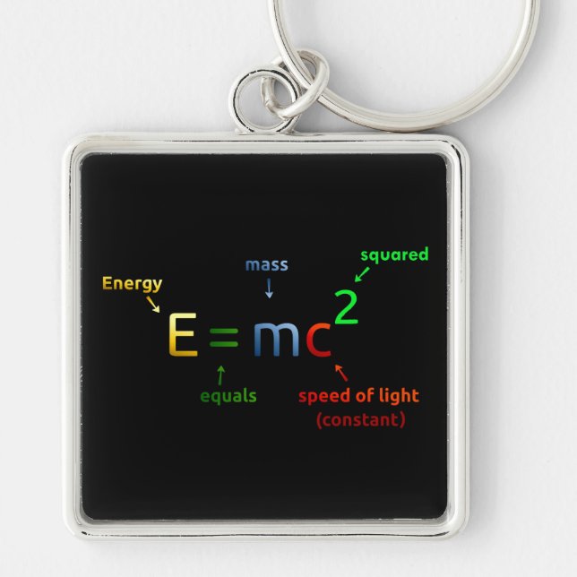 Porte-clés E = MC^2. E égale MC carré (Devant)