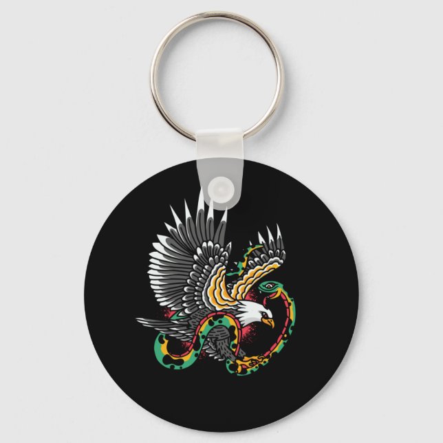 Porte-clés Eagle vs Snake Tattoo Design (Recto)