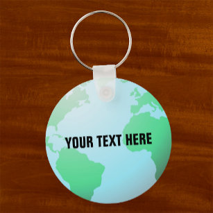 Porte-clés Earth Globe avec votre texte personnalisé