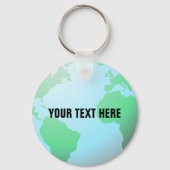 Porte-clés Earth Globe avec votre texte personnalisé (Front)
