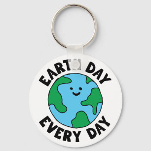 Porte-clés EarthDay Everyday Ecofriendly Icon Happy Earth Cli