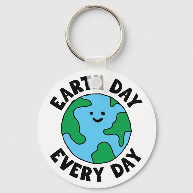 Porte-clés EarthDay Everyday Ecofriendly Icon Happy Earth Cli (Recto)