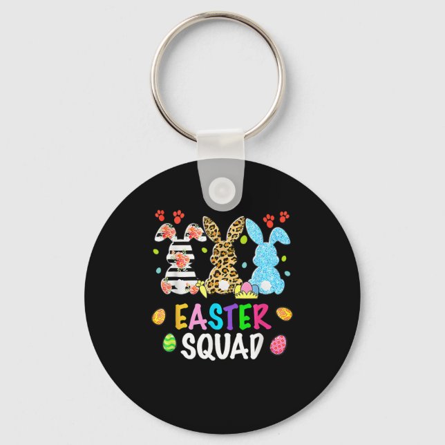 Porte-clés Easter Squad Leopard Joyeux lapin lapin de Pâques (Recto)