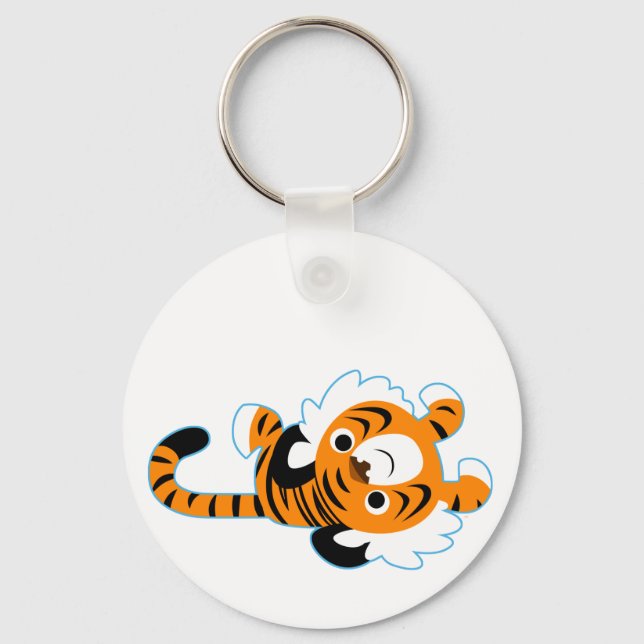 Porte-clés Easy-Going Cute Cartoon Tiger Keychain (Recto)