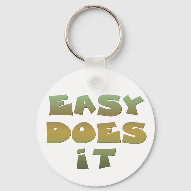 Porte-clés Easy It Recovery Slogan Citation Vert Or Texte (Recto)