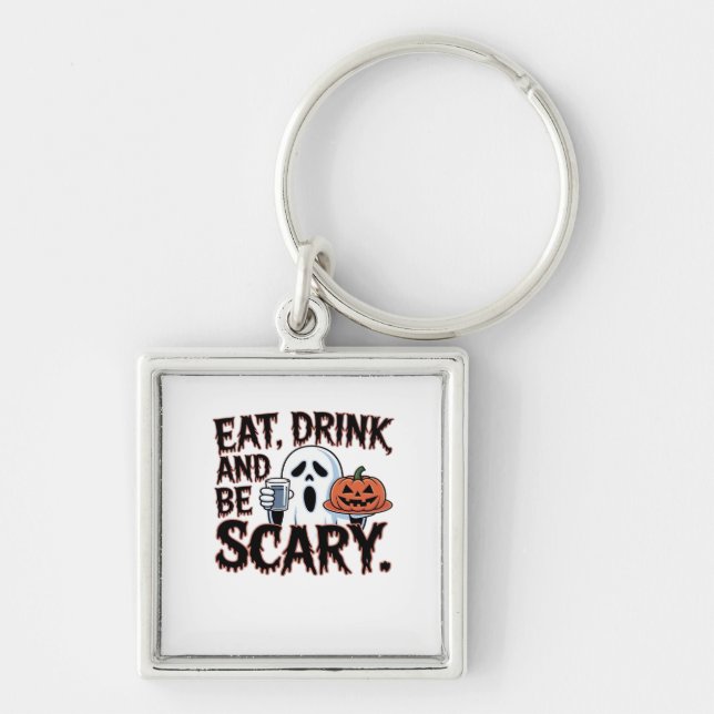 Porte-clés Eat Drink Be Scary Halloween Pumpkin Creative Styl (Devant)