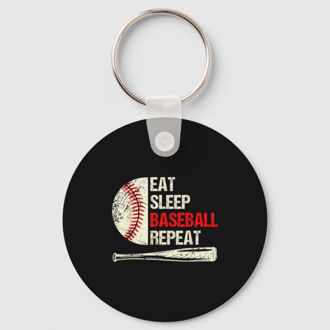 Porte-clés Eat Sleep Baseball Repeat Funny Baseball Player  (Recto)