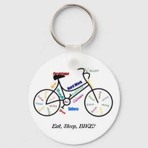 Porte-clés Eat, Sleep, BIKE! Fun Motivational Words for Biker