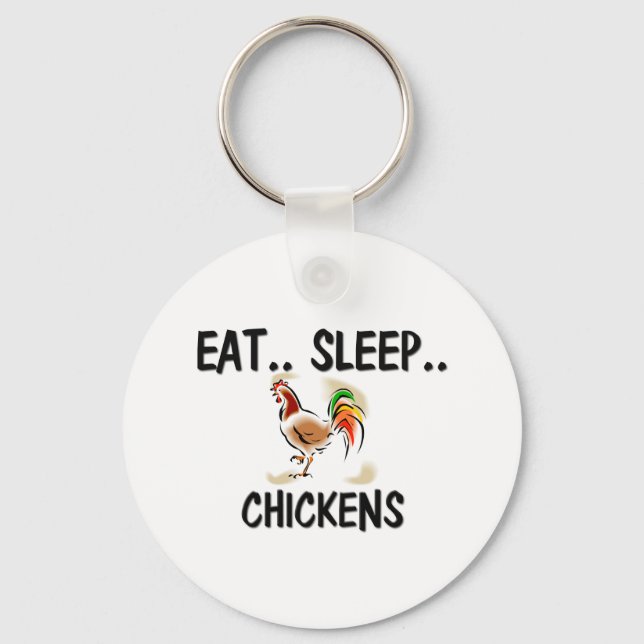 Porte-clés Eat Sleep CHICKENS (Recto)