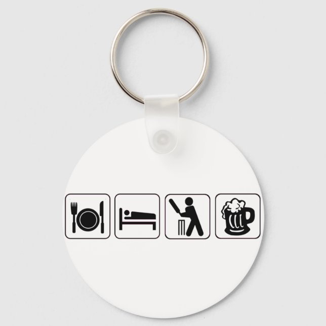Porte-clés Eat, sleep cricket, beer. Funny design cricketers (Recto)