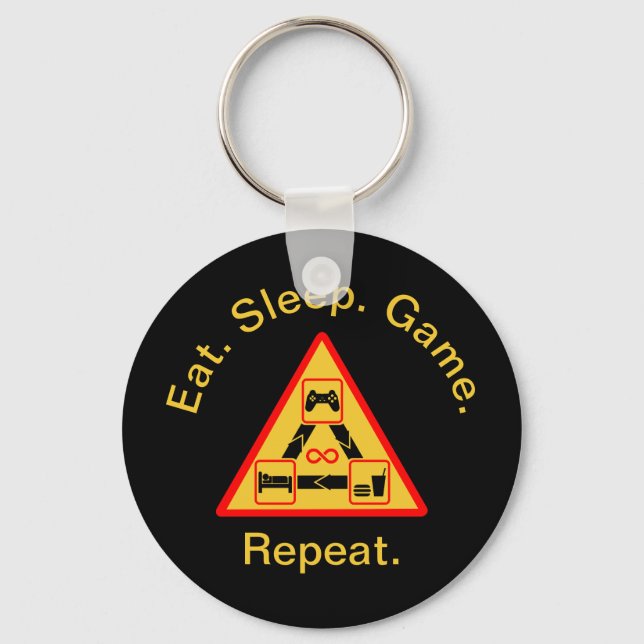 Porte-clés Eat, Sleep, Game, Repeat - Gamer (Recto)
