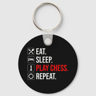 Porte-clés Eat. Sleep. Play Chess. Repeat