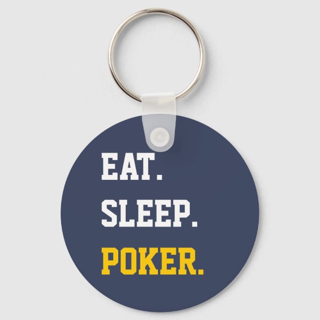 Porte-clés Eat Sleep play poker (Recto)