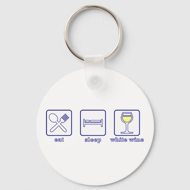 Porte-clés Eat...Sleep...White Wine (Recto)