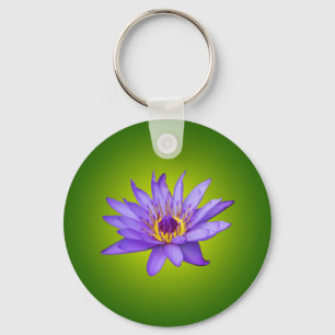 Porte-clés Eau Lily Étang Aquatique Purple Fleurit