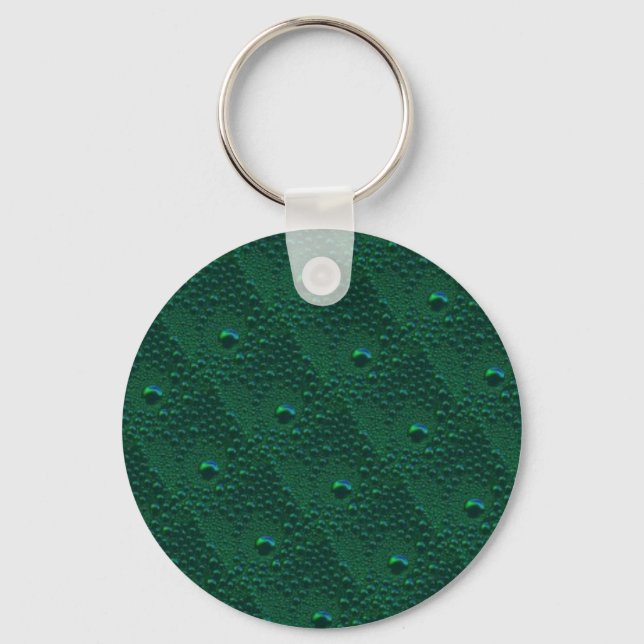 Porte-clés Eau sur métal vert (Recto)