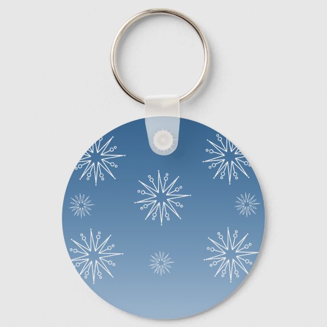 Porte-clés Éblouissant Noël Étoiles Porte - clé, Bleu (Recto)