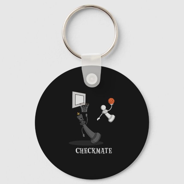 Porte-clés Échec drôle de mat Échiquier de jeu squelette Roi  (Recto)