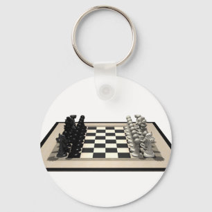 Porte-clés Échecboard avec pièces d'échecs :