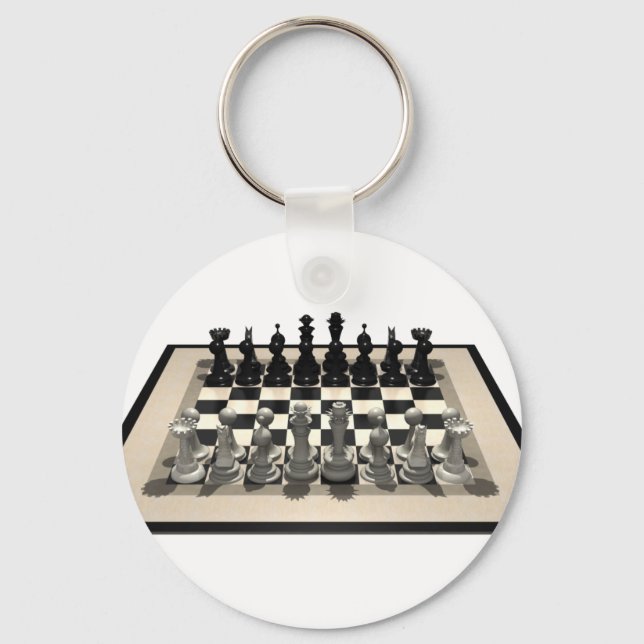 Porte-clés Échecs et pièces d'échecs : (Recto)