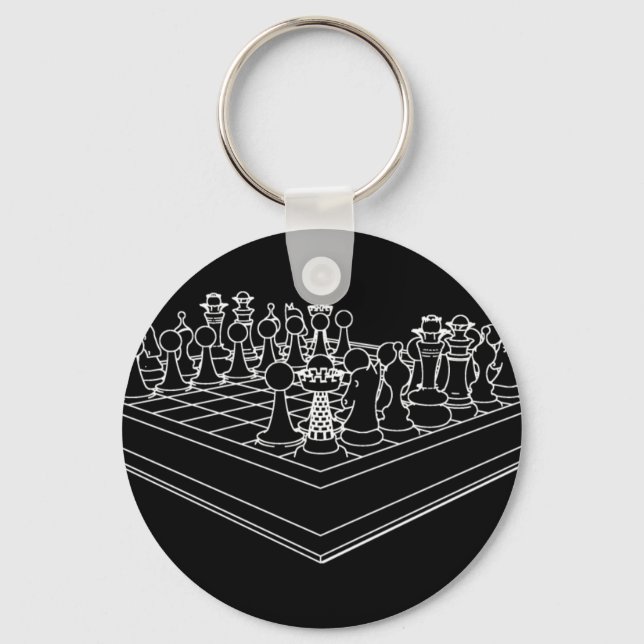 Porte-clés Échecs et pièces d'échecs : (Recto)