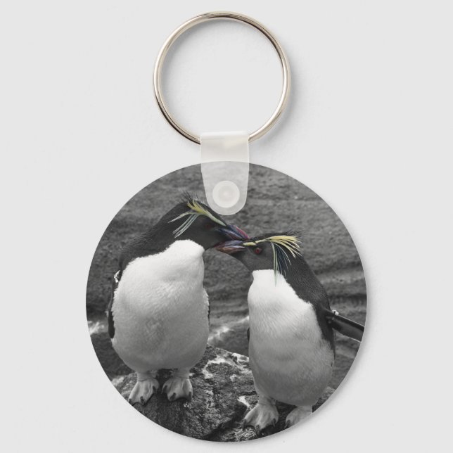 Porte-clés Éclaboussure de couleur de pingouin (Recto)
