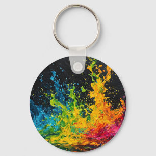 Porte-clés Éclaboussure de peinture colorée