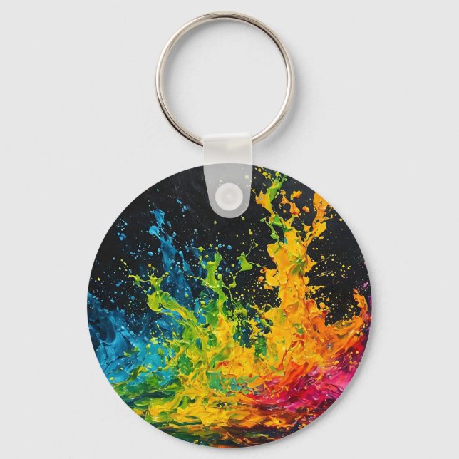 Porte-clés Éclaboussure de peinture colorée (Recto)