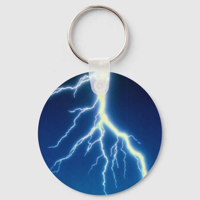 Porte-clés Éclair sur l'arrière - plan bleu (Recto)