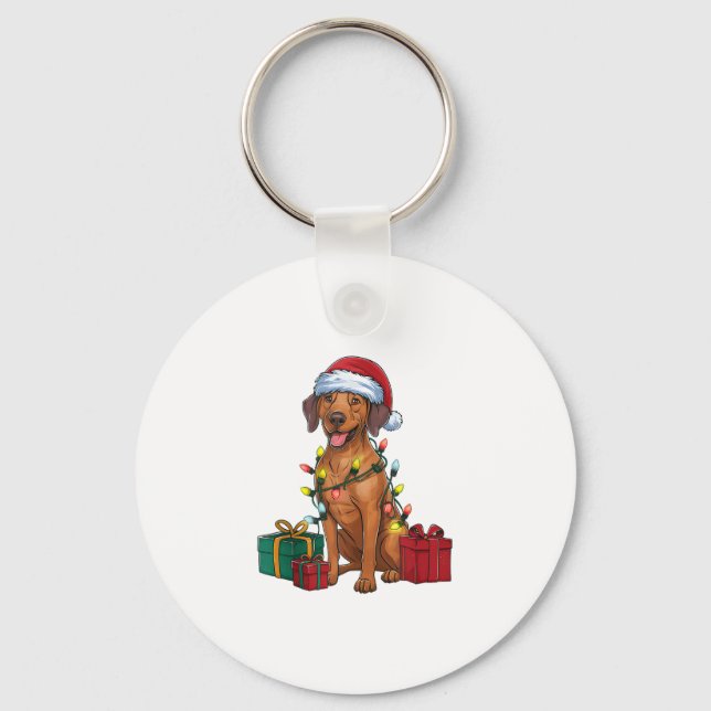 Porte-clés Éclairage de Noël Père Noël Rhodesian Ridgeback Ch (Recto)