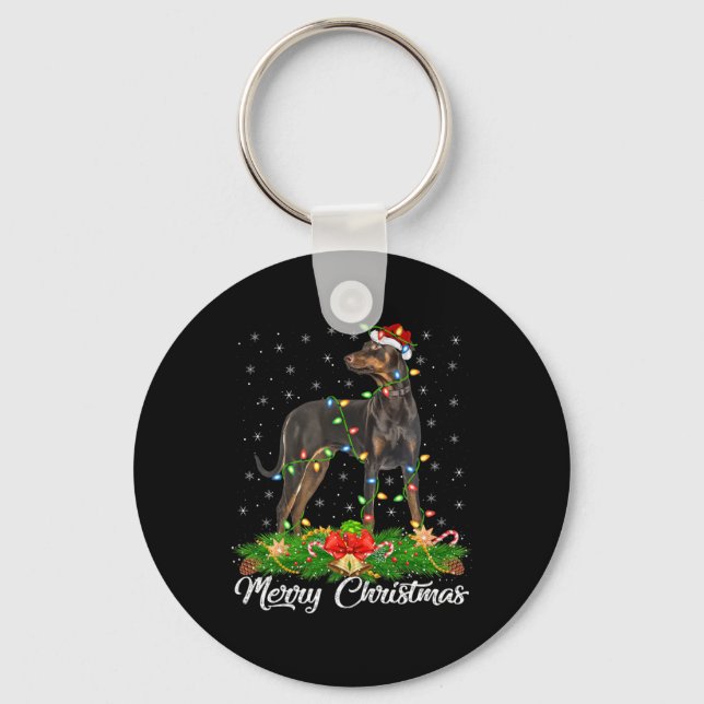 Porte-clés Éclairage Noël Correspondant Chapeau de Père Noël  (Recto)