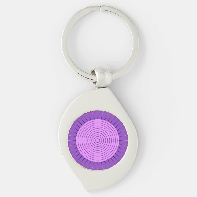 Porte-clés Éclat de soleil géométrique moderne - Violet améth (Devant)
