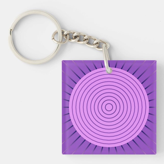 Porte-clés Éclat de soleil géométrique moderne - Violet améth (Devant)