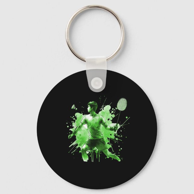 Porte-clés Éclat Énergétique de Pion de Badminton  (Recto)