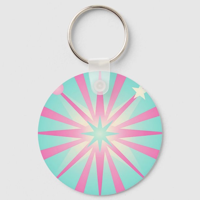 Porte-clés Éclat Rétro en Rose Menthe (Recto)
