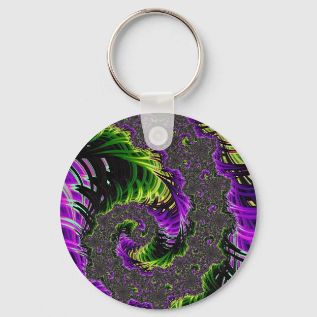 Porte-clés Eclectique Psychédélique Spirale Fractale Art Abst (Recto)