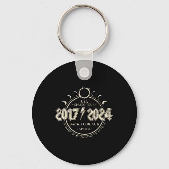 Porte-clés Éclipse Solaire 20172024 Retour Au Printemps Noir  (Recto)
