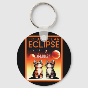 Porte-clés Éclipse solaire 2024 Chats Total Éclipse solaire 4