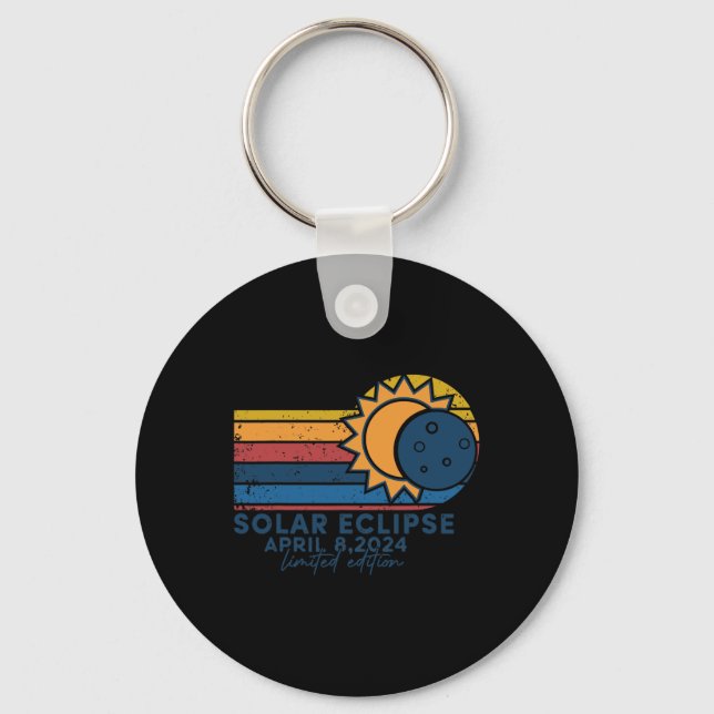 Porte-clés Éclipse solaire 2024 Éclipse solaire totale 8 avri (Recto)