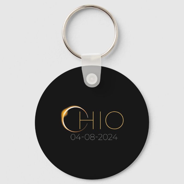 Porte-clés Éclipse solaire 2024 État Ohio Total Éclipse solai (Recto)