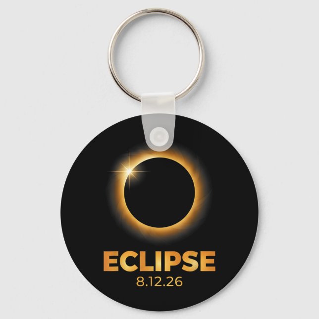 Porte-clés Éclipse solaire 2026 Éclipse solaire totale 12 aoû (Recto)