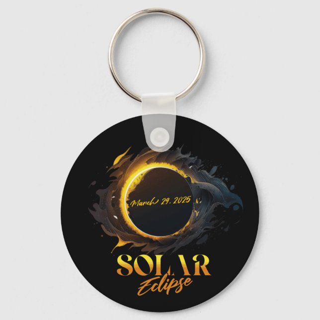 Porte-clés Éclipse solaire 29 mars 2025 Commémoratif (Recto)