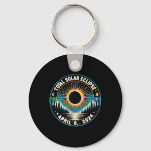 Porte-clés Eclipse solaire Astronomie Vintage 2024 Éclipse so
