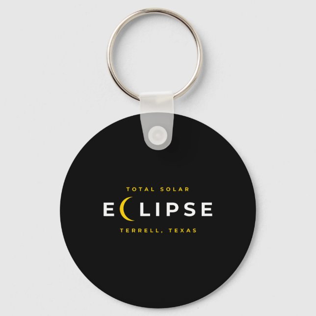 Porte-clés éclipse solaire de Terrell Texas  (Recto)