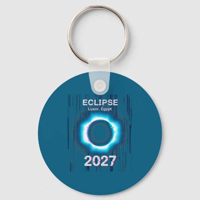 Porte-clés Éclipse Solaire Egypte Conception Solaire Totale (Recto)