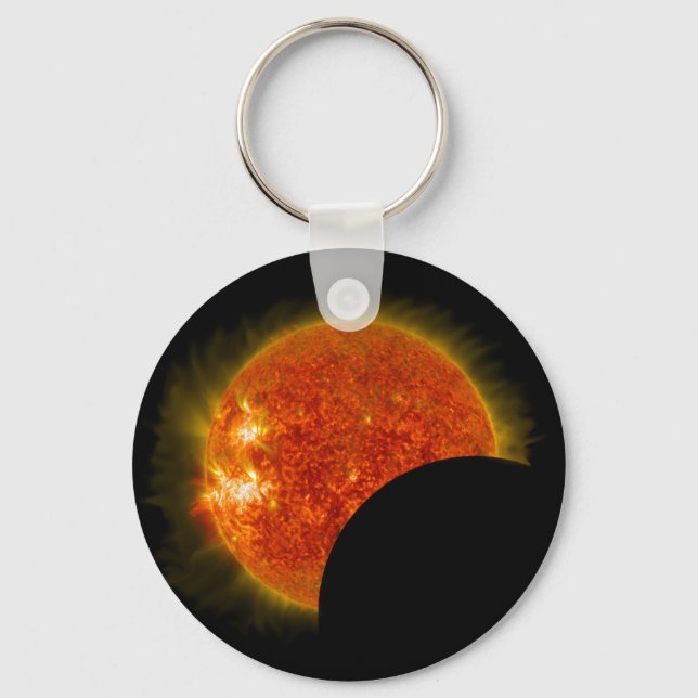 Porte-clés Éclipse solaire en cours (Recto)