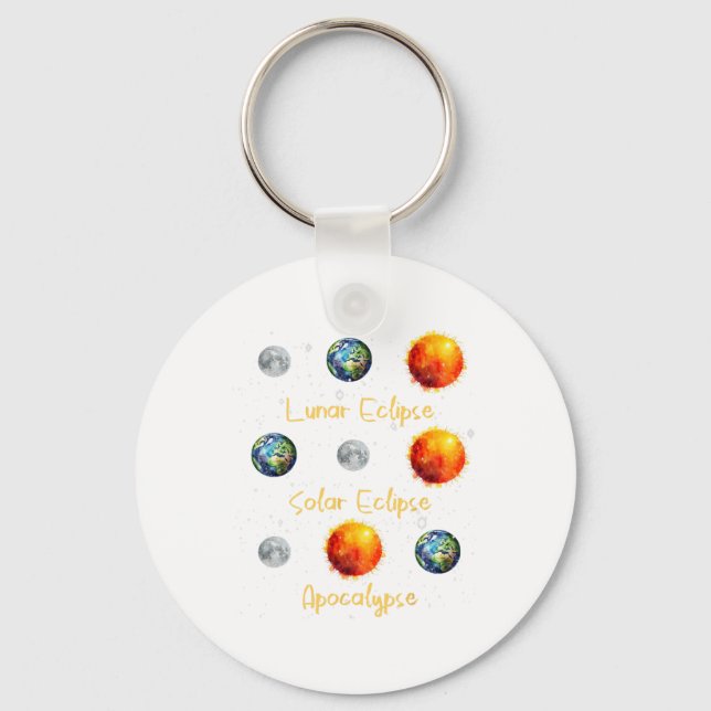 Porte-clés Éclipse Solaire Lunaire Et Apocalypse Drôle S (Recto)